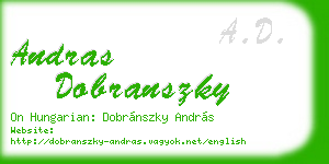 andras dobranszky business card