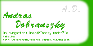 andras dobranszky business card